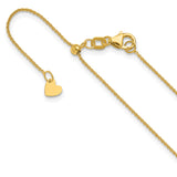14K Yellow Gold 0.7 mm Polished Chain Necklace detail view