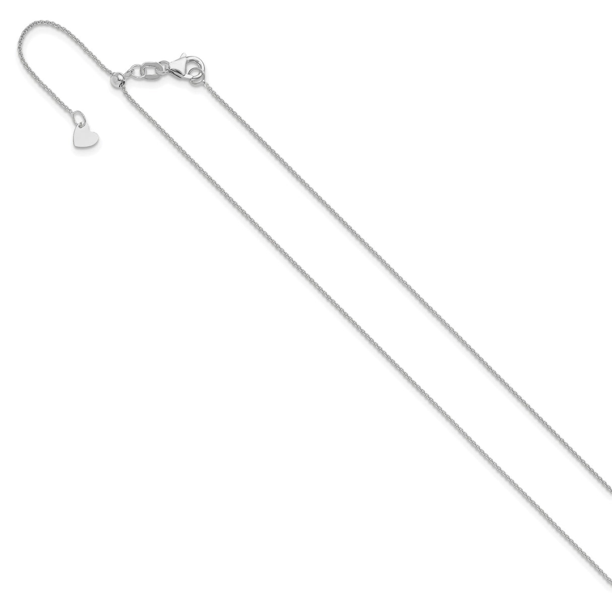 14K White Gold 0.7 mm Polished Chain Necklace