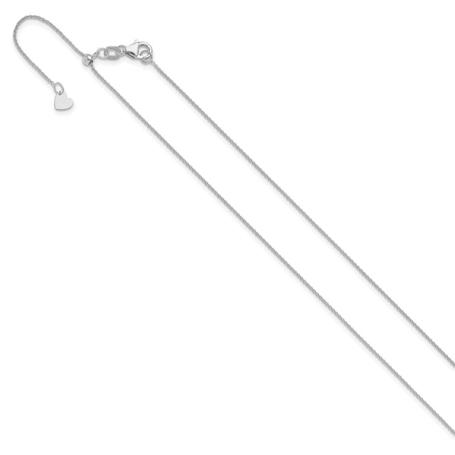 14K White Gold 0.7 mm Polished Chain Necklace