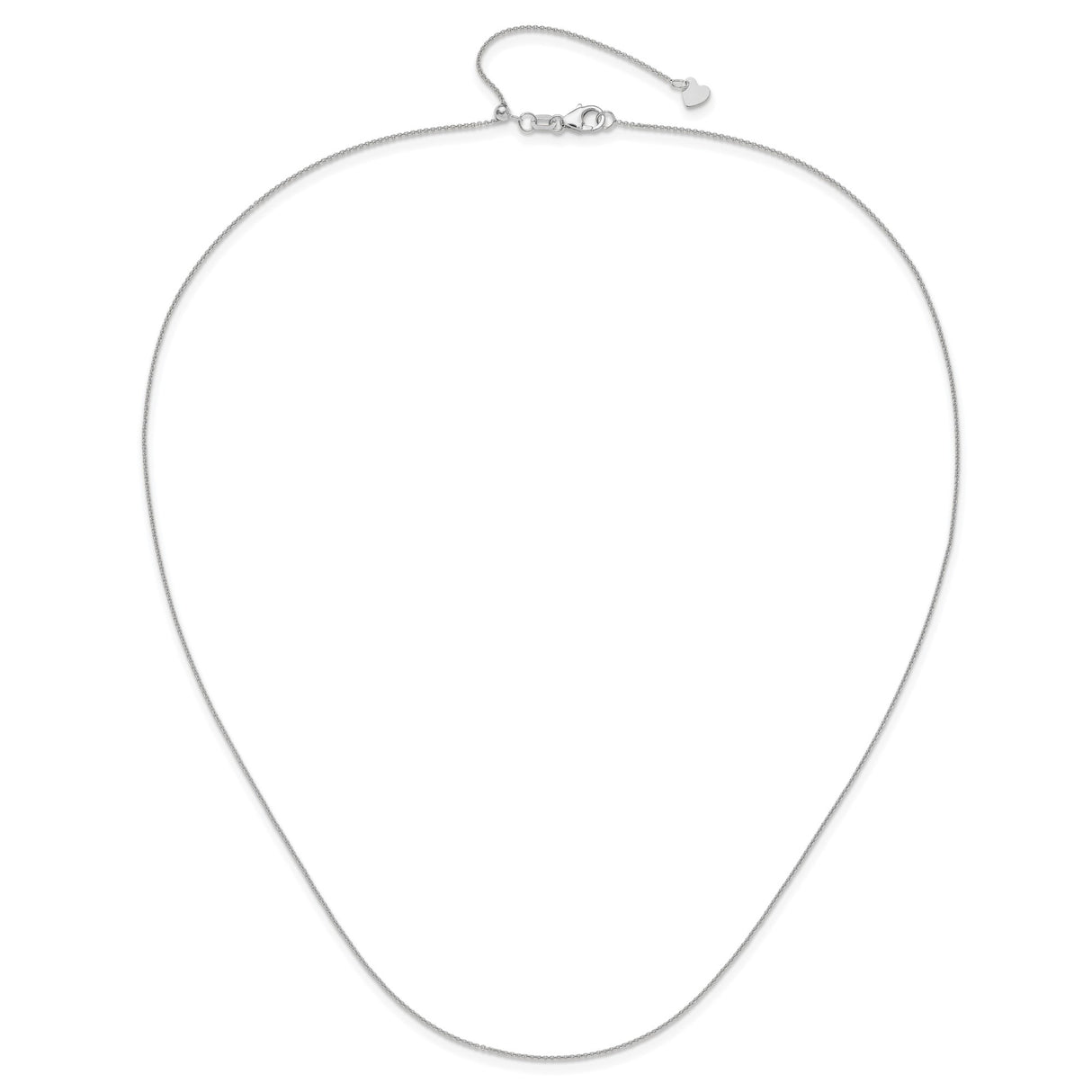 14K White Gold 0.7 mm Polished Chain Necklace alternate angle