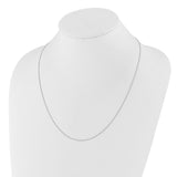 14K White Gold 0.7 mm Polished Chain Necklace detail view