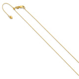 14K Yellow Gold 0.5 mm Box Chain Necklace, Polished