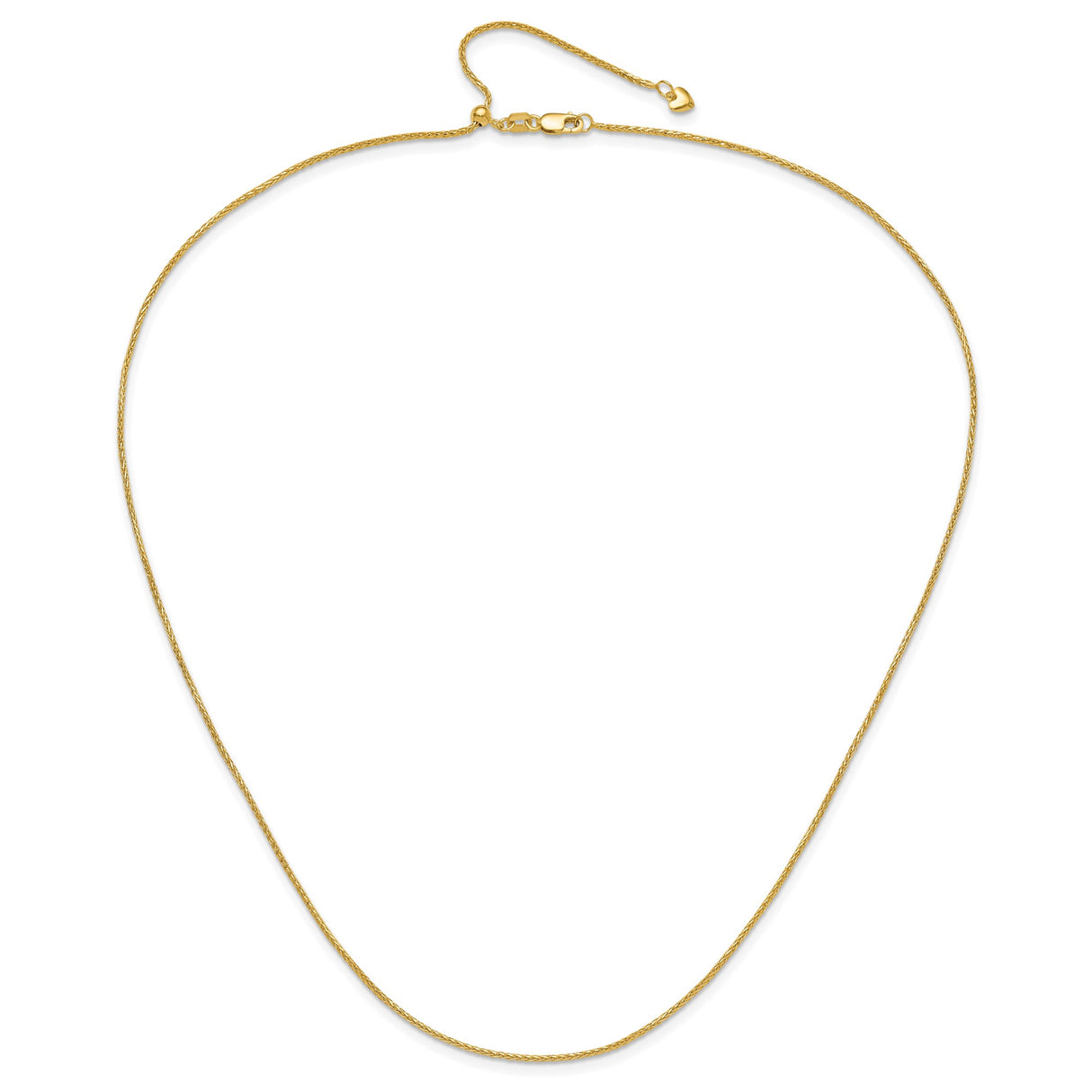 14K Yellow Gold 1.2 mm Polished Chain Necklace alternate angle