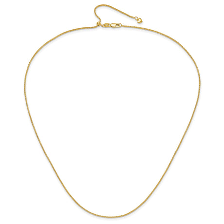 14K Yellow Gold 1.2 mm Polished Chain Necklace alternate angle