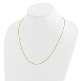 14K Yellow Gold 1.2 mm Polished Chain Necklace detail view