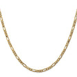 14K Yellow Gold 3 mm Figaro Chain Necklace, Polished