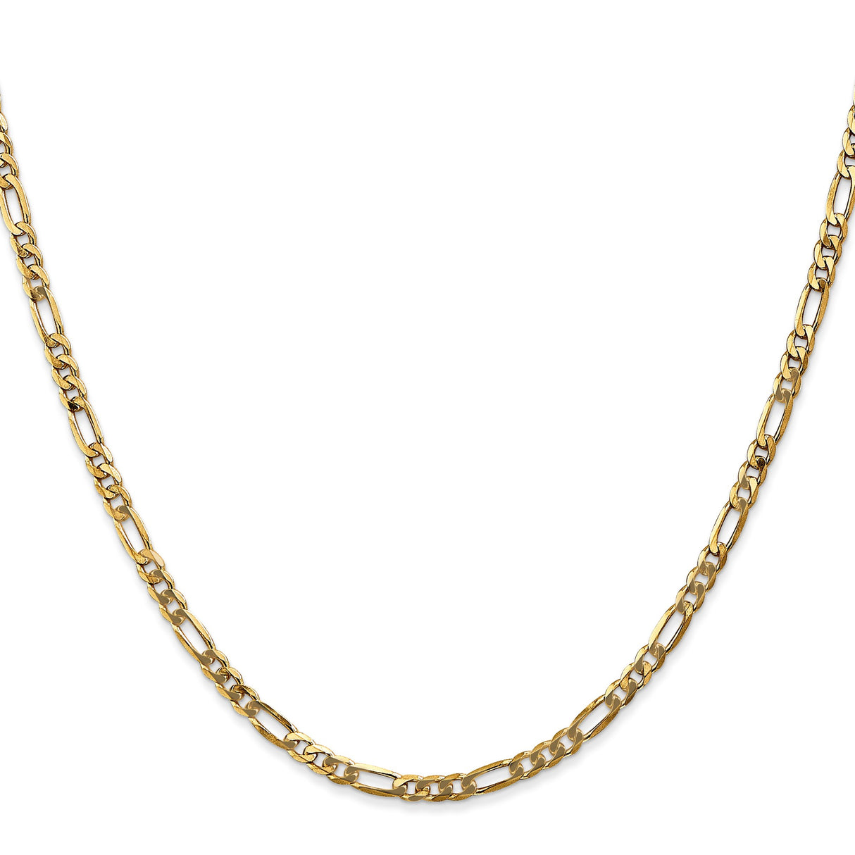 14K Yellow Gold 3 mm Figaro Chain Necklace, Polished