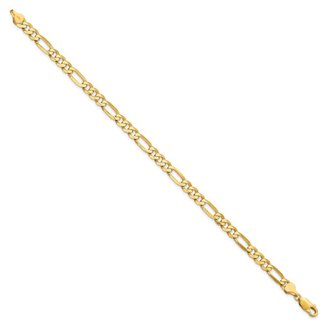 14K Yellow Gold 5.5 mm Figaro Chain Bracelet, Polished