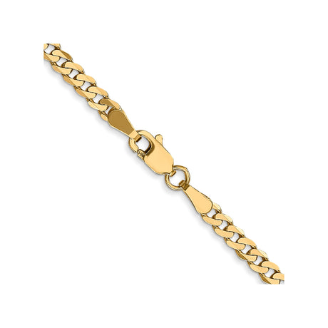 14K Yellow Gold 2.9 mm Curb Chain Necklace, Polished alternate angle