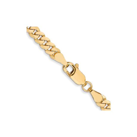 14K Yellow Gold 3.9 mm Curb Chain Necklace, Polished alternate angle