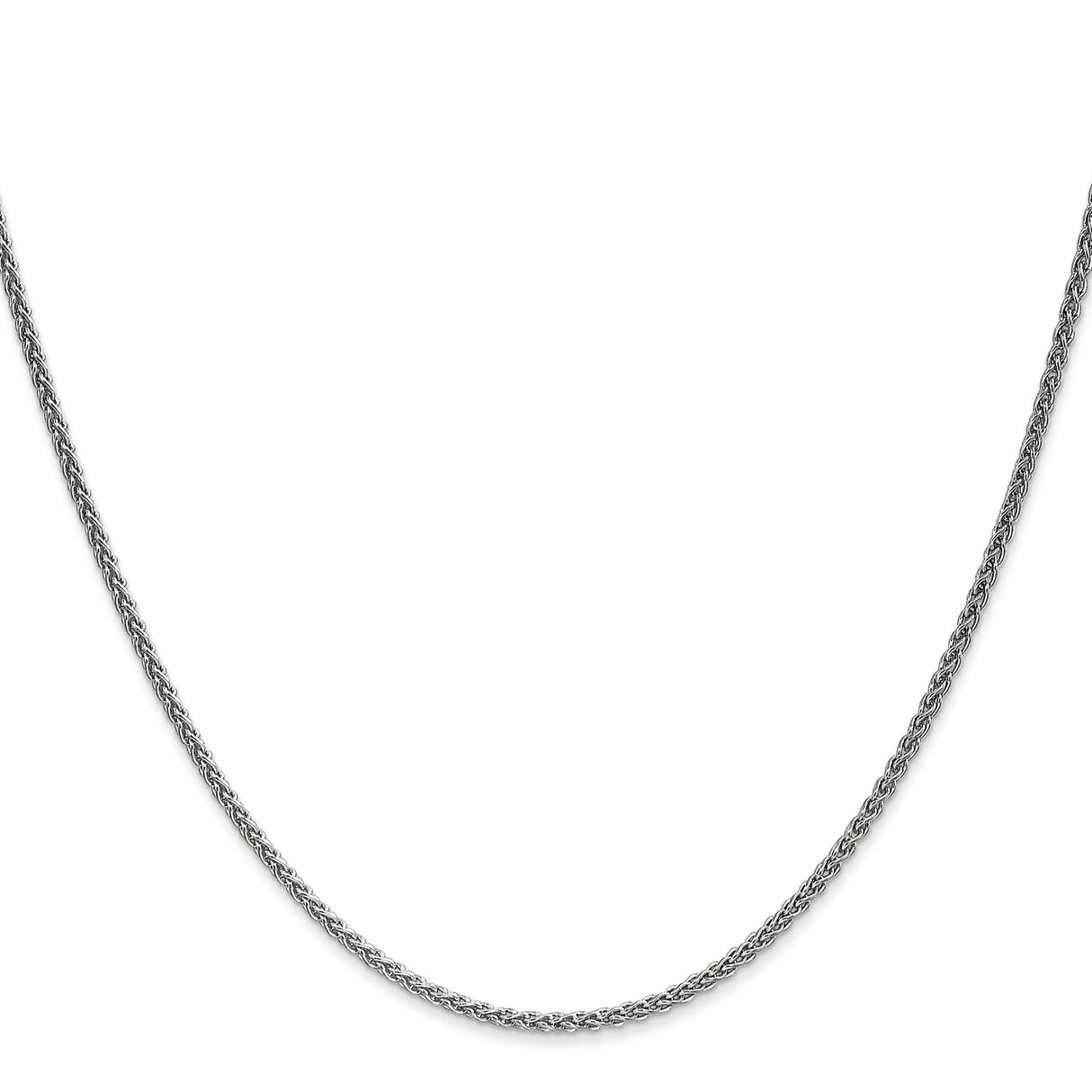 14K White Gold 1.65 mm Polished Chain Necklace, Solid