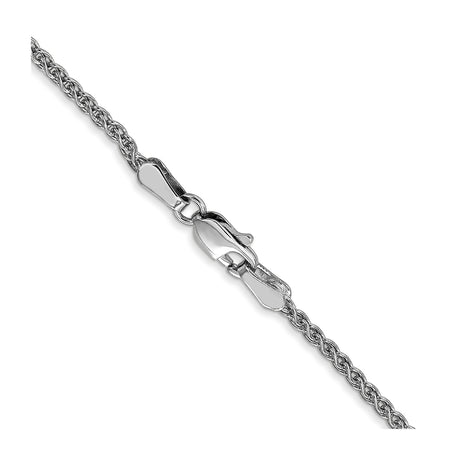 14K White Gold 1.65 mm Polished Chain Necklace, Solid alternate angle