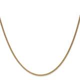 14K Yellow Gold 1.65 mm Polished Chain Necklace, Solid