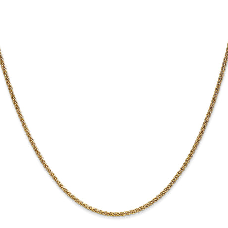 14K Yellow Gold 1.65 mm Polished Chain Necklace, Solid