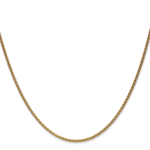 14K Yellow Gold 1.65 mm Polished Chain Necklace, Solid