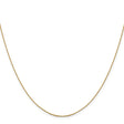 14K Yellow Gold 0.85 mm Polished Chain Necklace, Solid