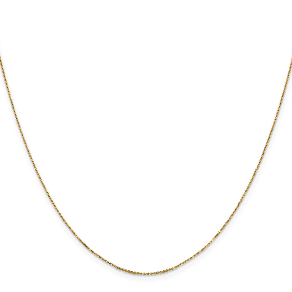 14K Yellow Gold 0.85 mm Polished Chain Necklace, Solid