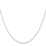 14K Yellow Gold 0.85 mm Polished Chain Necklace, Solid