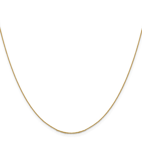 14K Yellow Gold 0.85 mm Polished Chain Necklace, Solid