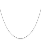 14K White Gold 0.85 mm Polished Chain Necklace, Solid