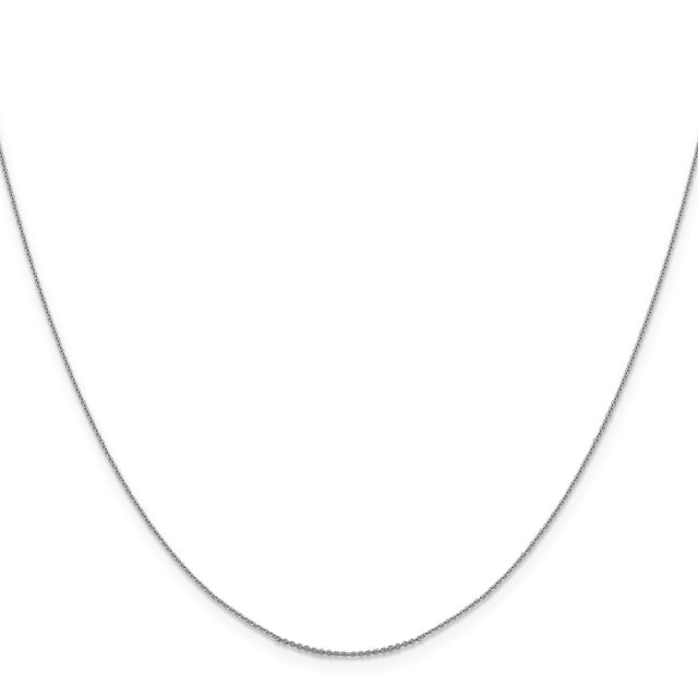 14K White Gold 0.85 mm Polished Chain Necklace, Solid