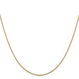 14K Yellow Gold 1 mm Polished Chain Necklace, Solid