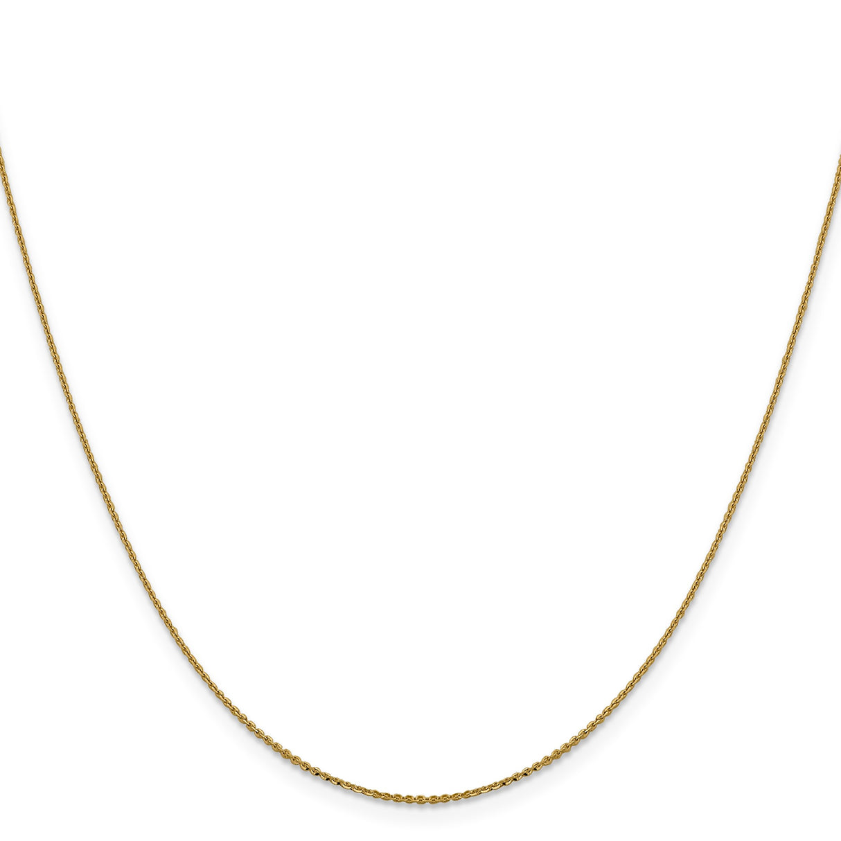 14K Yellow Gold 1 mm Polished Chain Necklace, Solid