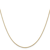 14K Yellow Gold 1 mm Polished Chain Necklace, Solid