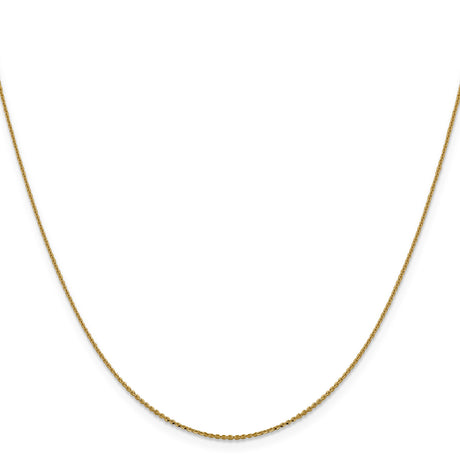 14K Yellow Gold 1 mm Polished Chain Necklace, Solid