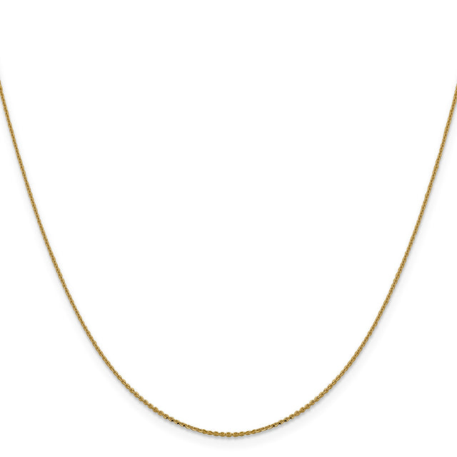 14K Yellow Gold 1 mm Polished Chain Necklace, Solid