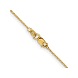 14K Yellow Gold 1 mm Polished Chain Necklace, Solid alternate angle