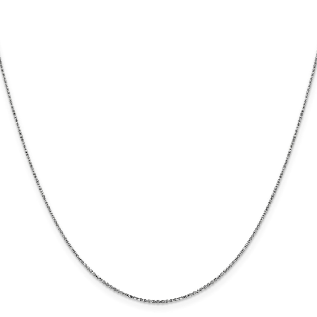 14K White Gold 1 mm Polished Chain Necklace, Solid