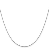 14K White Gold 1 mm Polished Chain Necklace, Solid