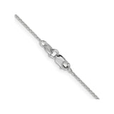 14K White Gold 1 mm Polished Chain Necklace, Solid alternate angle