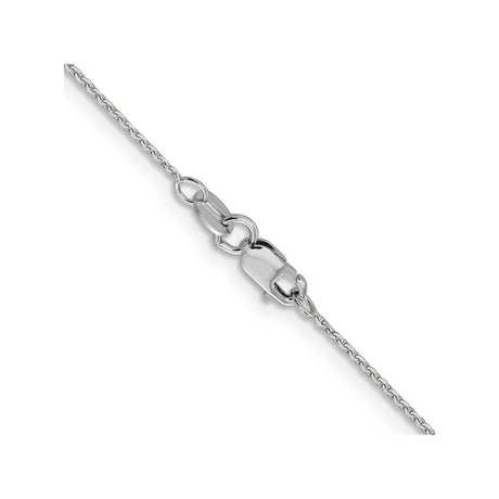 14K White Gold 1 mm Polished Chain Necklace, Solid alternate angle