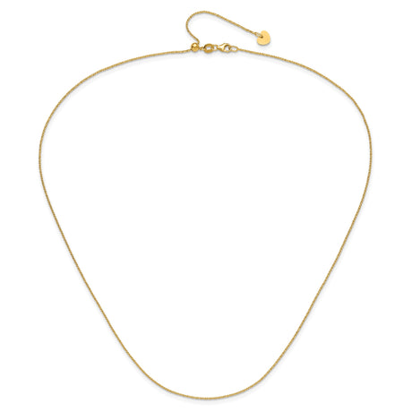 14K Yellow Gold 0.9 mm Box Chain Necklace, Polished alternate angle