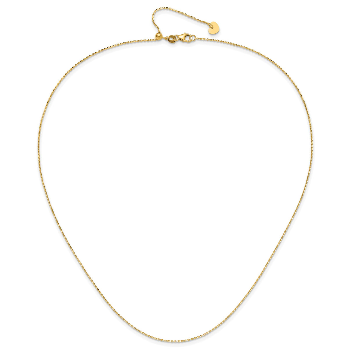 14K Yellow Gold 1.15 mm Polished Chain Necklace alternate angle