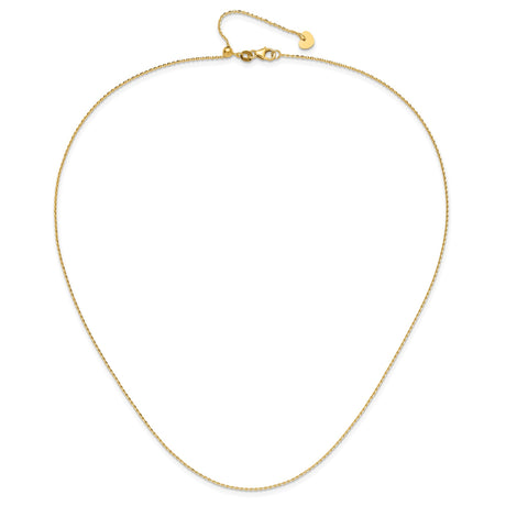 14K Yellow Gold 1.15 mm Polished Chain Necklace alternate angle