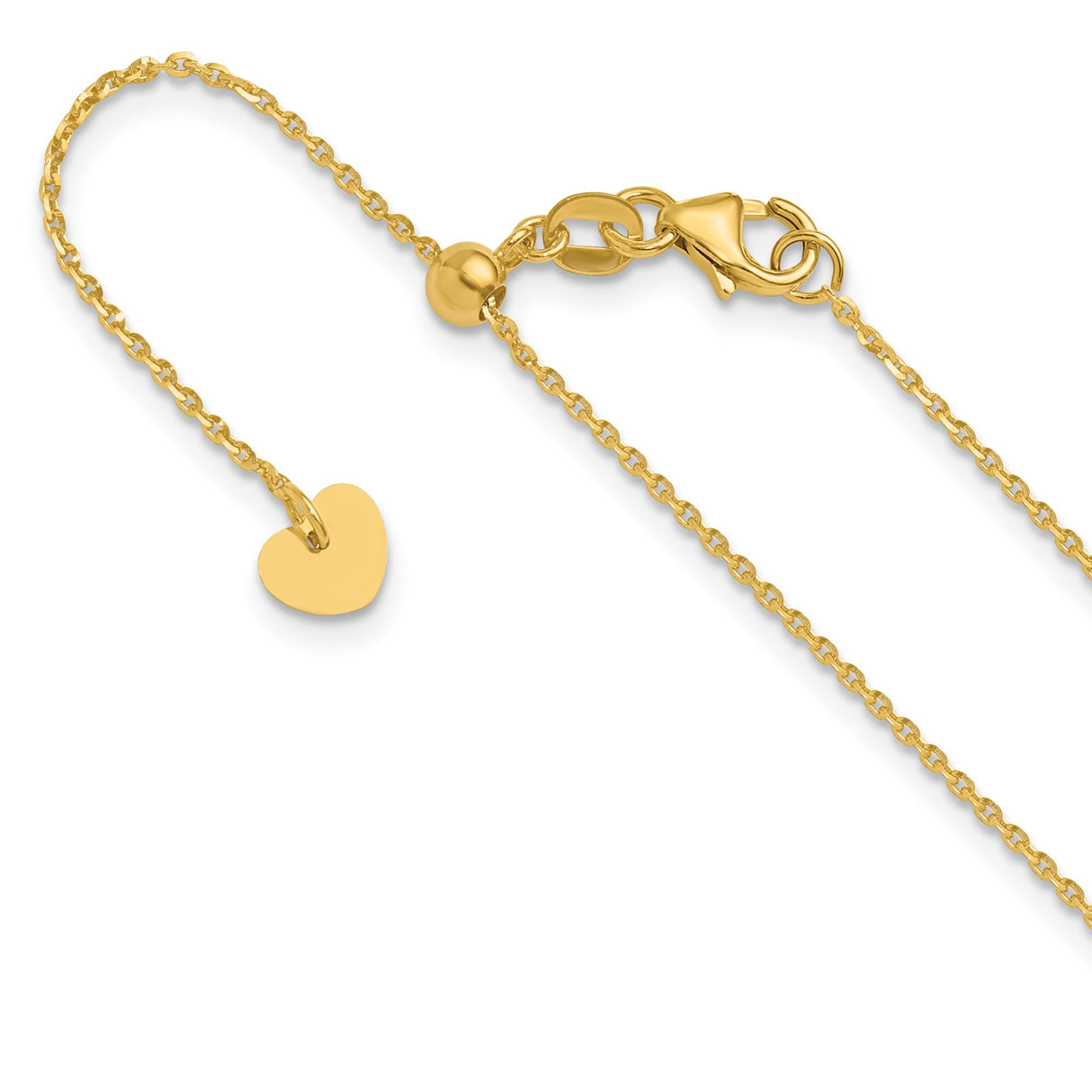 14K Yellow Gold 1.15 mm Polished Chain Necklace detail view