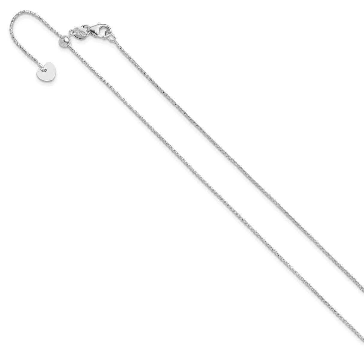 14K White Gold 1 mm Franco Chain Necklace, Polished