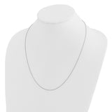 14K White Gold 1 mm Franco Chain Necklace, Polished detail view