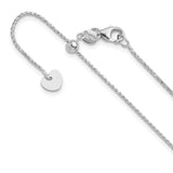 14K White Gold 1 mm Franco Chain Necklace, Polished detail view