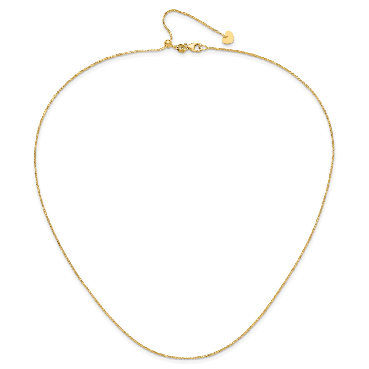 14K Yellow Gold 1 mm Franco Chain Necklace, Polished alternate angle
