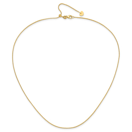 14K Yellow Gold 1 mm Franco Chain Necklace, Polished alternate angle