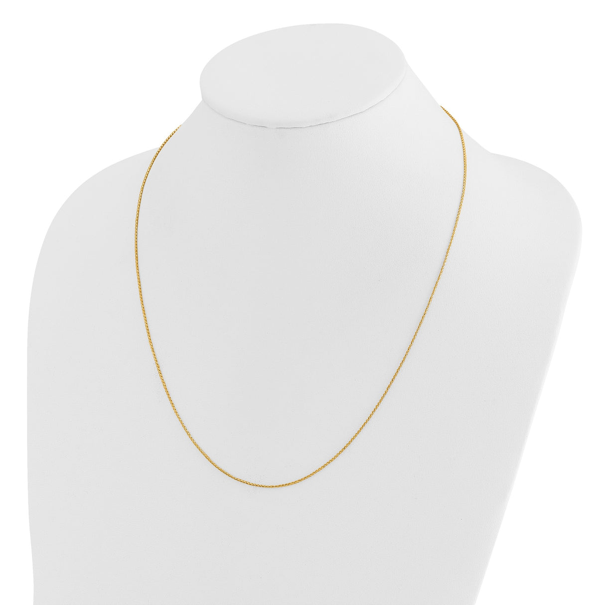 14K Yellow Gold 1 mm Franco Chain Necklace, Polished detail view