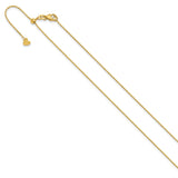 14K Yellow Gold 1.1 mm Polished Chain Necklace