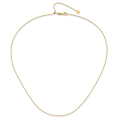 14K Yellow Gold 1.1 mm Polished Chain Necklace alternate angle