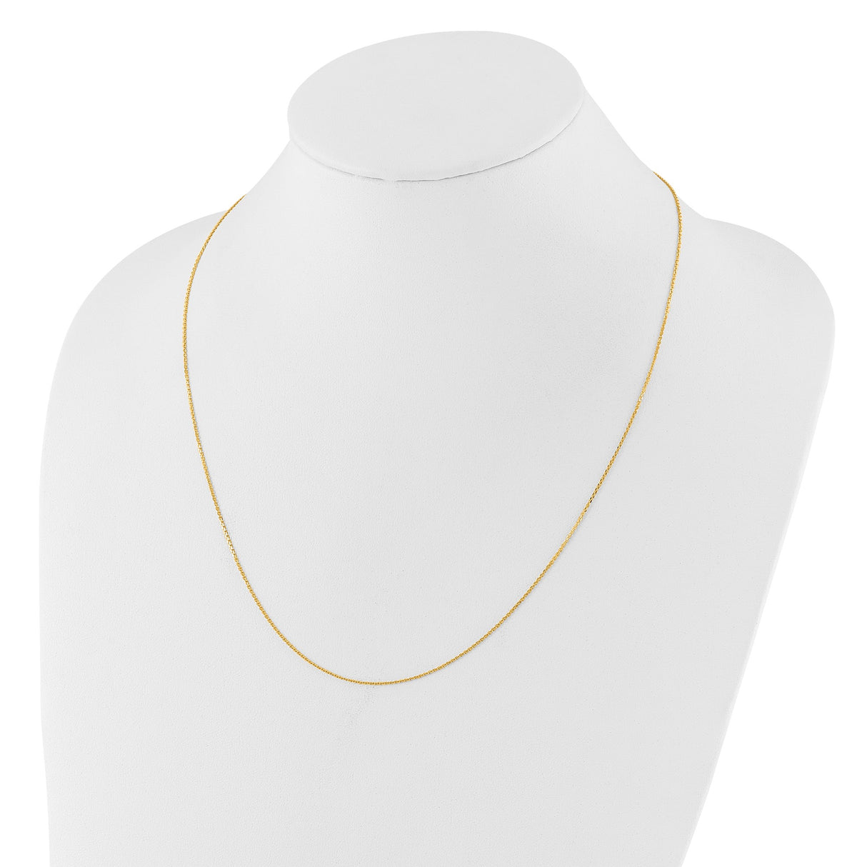 14K Yellow Gold 1.1 mm Polished Chain Necklace detail view