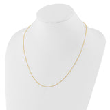 14K Yellow Gold 1.1 mm Polished Chain Necklace detail view