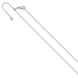 14K White Gold 1.1 mm Polished Chain Necklace